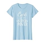 Womens Super Power Curly Hair Dont Care T Shirt Tee T-Shirt