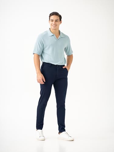 Image of The Pant Project Luxury Cotton Chinos Pants for Men | Stylish Slim Fit Men's Wear Trousers for Office or Party | Mens Fashion Dress Trouser with 2 Way Stretch
