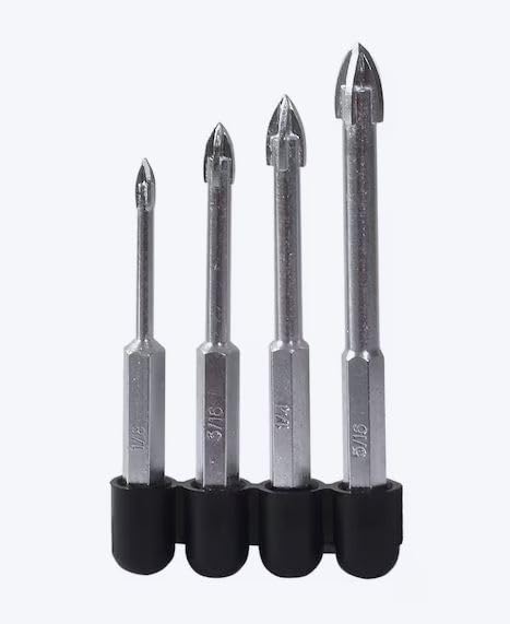 K.balt Set Carbide Tipped Right Handed Glass and Tile Drill Bit Set
