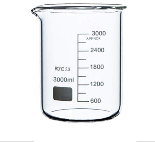 Rocwing Boro 3.3 Glass Graduated Measuring Beaker for Lab or Kitchen (3000ml)