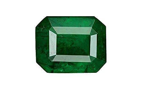 SIDHGEMSAA+ Quality Zambian Emerald/Panna Gemstone with Lab Certified Card 6.25 Ratti / 5.62 Carat AA+ Quality Zambian Emerald (Panna) Stone/Original Certified Precious Loose Gemstone