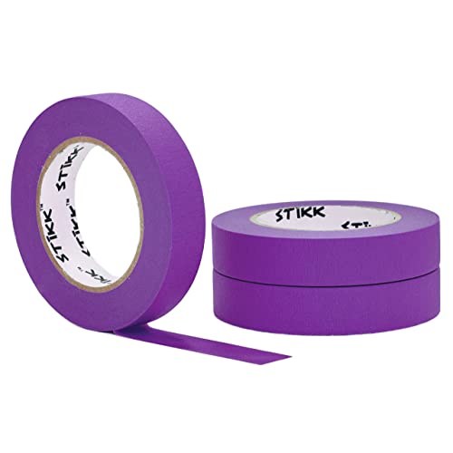 Image of STIKK Painters Tape - 3pk Purple Painter Tape - 1 inch x 60 yards - Paint Tape for Painting, Edges, Trim, Ceilings - Masking Tape for DIY Paint Projects - Residue-Free Painting Tape