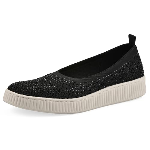 WHITE MOUNTAIN Women's Digs Sparkling Woven Knit Slip-On Flat