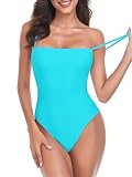 [RELLECIGA] 【Amazon限定ブランド】 レディース 空色 水着 大きいサイズ セクシー スリム ビーチ フィットネス ワンピース水着 競泳 サイズ：M