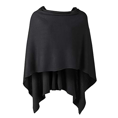 Womens Poncho Sweater Versatile Knit Scarf Wrap with Buttons Solid Shawl Cape Cardigan Gifts for Women3