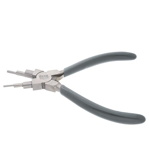 The Beadsmith Wire Looping Pliers – Create 6 Sizes (Ranging 2-9mm) of Loops & Jump Rings, 5.5" Long (140mm), Polished Steel Head & PVC Comfort Handle
