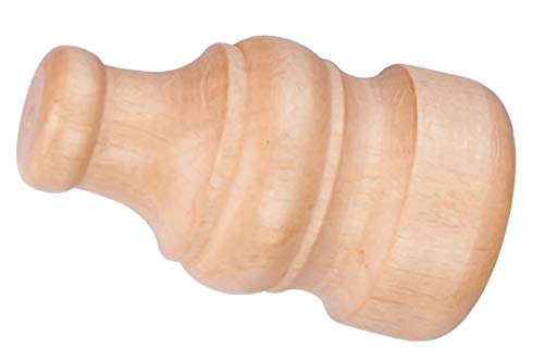 Image of IANPAV Wooden finials 28mm Classic, 2Pc, Beech,