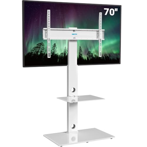 Image of BONTEC Floor TV Stand for 30-70 inch TVs, Swivel Height Adjustable, 40 kg