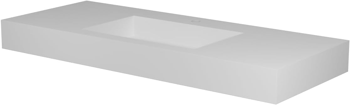 Modern Matte White Solid Basin - Durable & Easy-Clean Sink for Bathroom