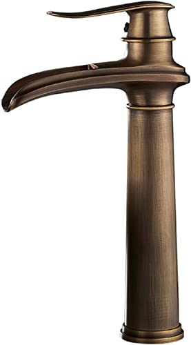 Robinet cascade QTANZIQI mitigeur de lavabo en laiton 1 trou pour salle de bain