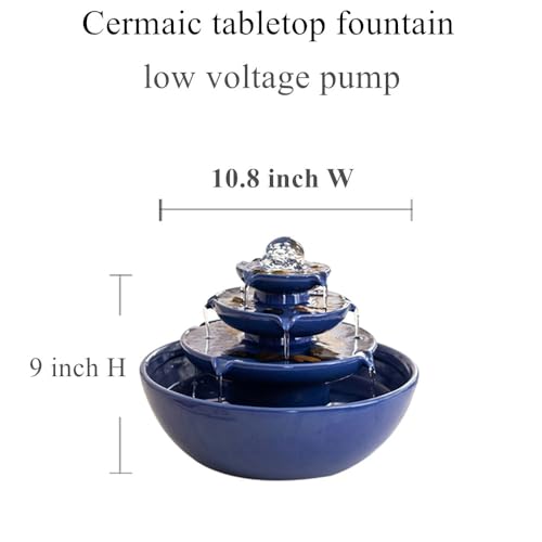 Generic S043 Indoor Tabletop Ceramic Fountain Water Feature Home Kitchen Office Decoration Modern Design Style thumb #1