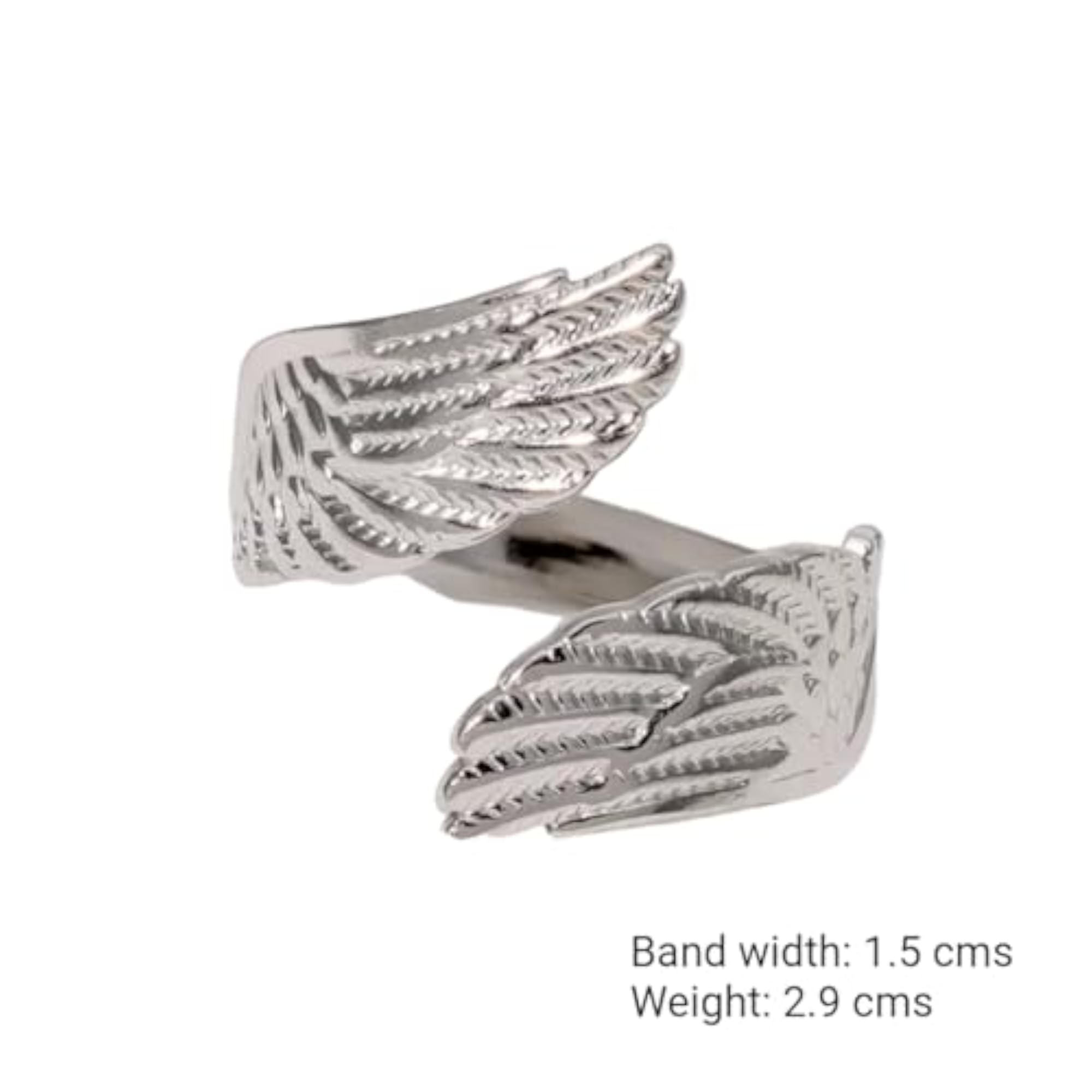 Angel Wing Adjustable Silver Ring for Women, Stylish Gift