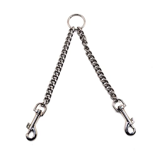 Totority Double Head Pet Pulling Rope Durable Stainless Iron Chain Strap for Dogs Fashionable Dual Leash Design for Training and Walks Pet Supplies