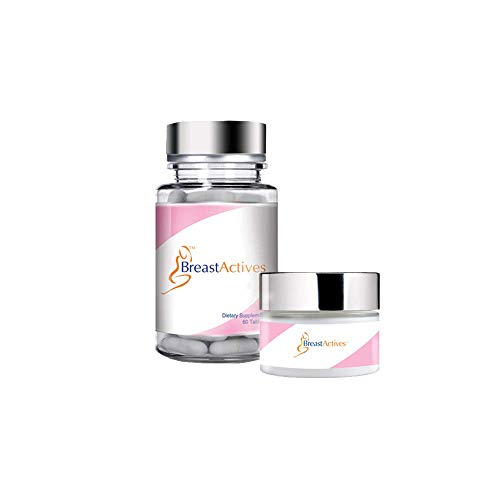 Breast Actives Enhancement Cream and Pills Combo for Women - Pueraira Mirifica Capsules for Fast Breast Enlargement - Max Strength Boob Lift Cream - All-Natural Bust Enlarger Formula (1 Pack)