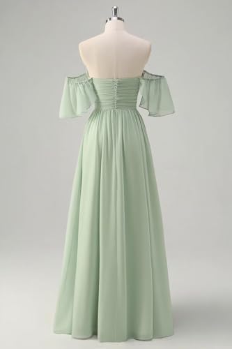 Off Shoulder Chiffon Bridesmaid Dresses 2025 Prom Dresses Wedding Elegant Formal Party Dresses3