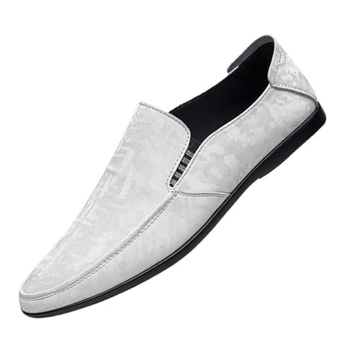Anti-Slip Flat Heel Comfortable Loafers for Men Classic Party Slip-ons Loafers for Men Round Toe Suede Vamp