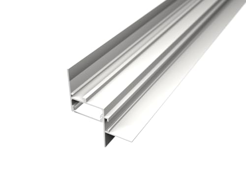 Profilo in Alluminio Bianco mod. Aura 2 metri per Cartongesso per Strisce LED (Cover Opaca)