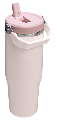 Image of STANLEY IceFlow 2.0 Flip Straw Tumbler with Handle 30 oz | Twist On Lid and Flip Up Straw | Leak Resistant Water Bottle | Insulated Stainless Steel | BPA-Free | Rose Quartz 2.0