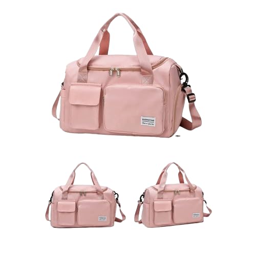 Bolsa Mala Feminina Academia Esportiva Viagem Porta T?nis,ideal Para Suas Viagens, Banhos De Piscina, Praia, Clube, Academia, Pr?tica De Esportes e Maternidade (Rosa)