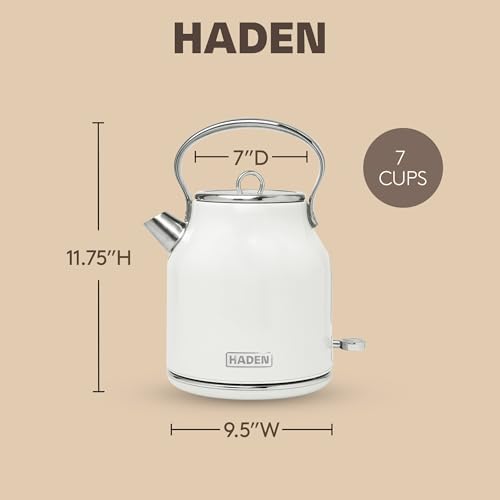 Haden Heritage 1.7 Liter Stainless Steel Electric Kettle, Hot Water Kettle - Image 4