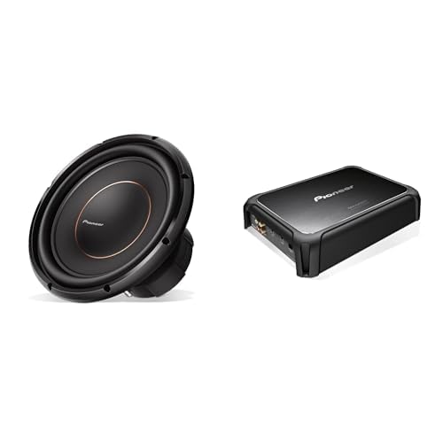 Image of Pioneer 12 inch 2000W Subwoofer + 2400W Monoblock Class D Amplifier Bundle - TS-D12D2 Dual 2 Ohm Sub & GM-DX971 Amp with Remote Bass Knob - High Power Car Audio Bass Package