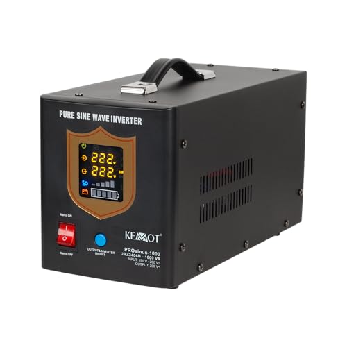 Notstromversorgung KEMOT PROsinus-700 URZ3406B Wechselrichter Reiner Sinus Ladefunktion 12V 230V 1000VA/700W, schwarz