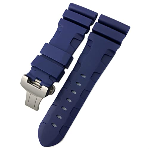 Bracelet silicone étanche 24mm vert bleu adapté pour Panerai PAM