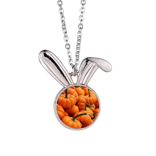 Collier lapin médaillon photo citrouille, un bijou de tendresse