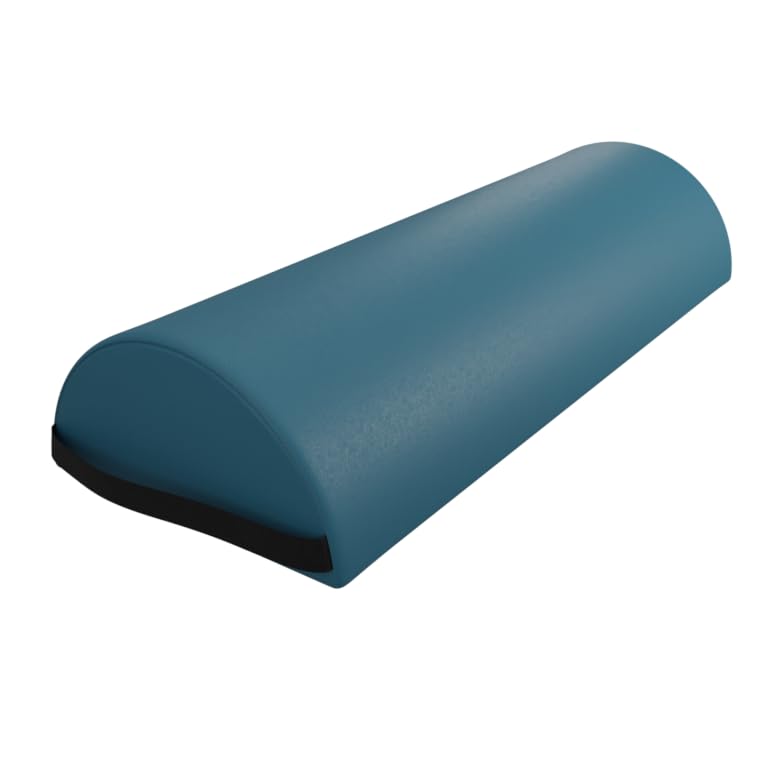 ZEN – Medio rodillo pilates grande de camillas de masaje y fisioterapia 60 x 23 x 11cm - Medio rodillo espuma para pies y rodillas Medio rodillo yoga de posicionamiento dorsal y lateral Verde azulado