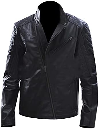 e_Genius Metal Gear Solid 5 Venom Snake Brando Motorcycle Leather Jacket-The Phantom Pain Snake Jacket-Black Biker Leather Jackets For Men-Diamond Leather Jacket