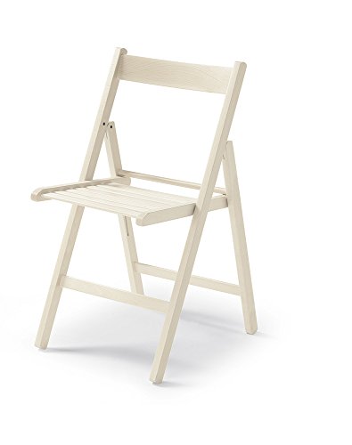 Silla plegable de blanco lacado