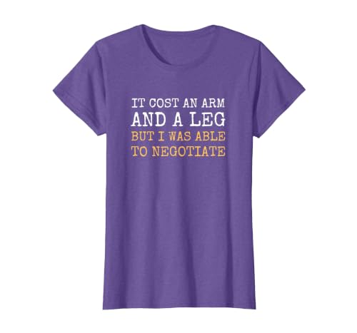 Arm Amputee for Legs, Funny Prosthetic Amputation for Men and Women T-Shirt, Women, Purple Heather, X-Small