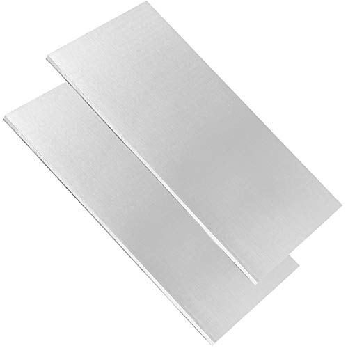 ZEONHEI 2 laminas de aluminio 6061 de 6 x 12 x 1/4 de pulgada, hojas planas de aluminio finamente pulido, panel de aluminio cubi