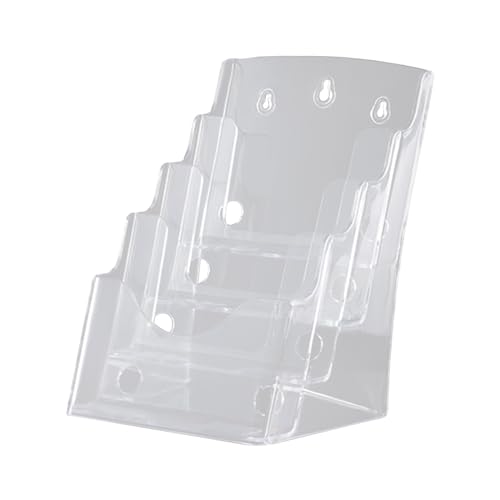 Yotijay パンフレットホルダー カタログケース POP広告スタンド アクリル パンフレット立て カタログラック 卓上用ディスプレイスタンド ハガキホルダー 会議 店舗 販促 オフィス 机上用品 , A4 4段