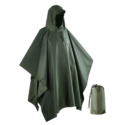 Goldeluxe Poncho Impermeable Ultraligero para Hombre y Mujer – Chaqueta de Lluvia de Tafetán con Revestimiento PU, 8000mm Impermeable, Resistente a Desgarros, Secado Rápido, Transpirable, Plegable y V