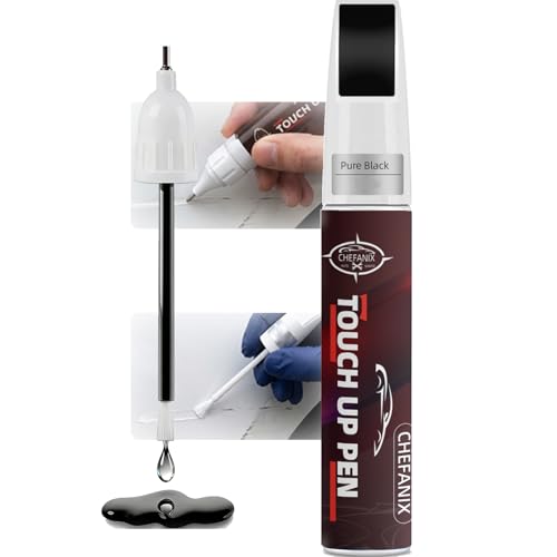 Pure Black Touch Up Paint for Cars & Motorcycles – Car Scratch Remover, 2-in-1 Brush & Pen, Paint Scratch Repair Kit with Quick-Dry Formula for Multi-Brand Vehicles