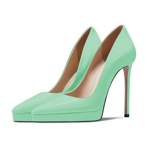 Womens Classic Pump Platform High Stiletto Heels Pointy Toe Slip On Shoe Business Prom Daily Size 4-16 US4
