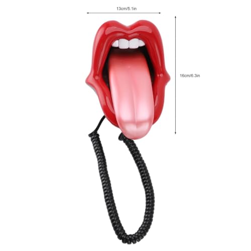Teléfono Cableado de Cable Rojo con Diseño Boca Sexy miniatura 3