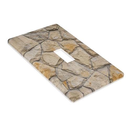 Placa de interruptor de piedra decorativa duplex para pared rustica elegante 3