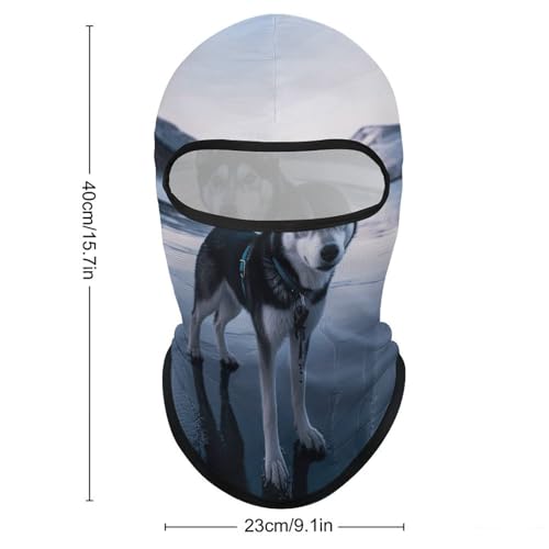 Balaclava Husky Dog on A Frozen Lake para Hombres y Mujeres, Protección Solar, Respirable, Máscara de Cabeza Completa para Senderismo, Ciclismo, Correr, Conducción miniatura 2