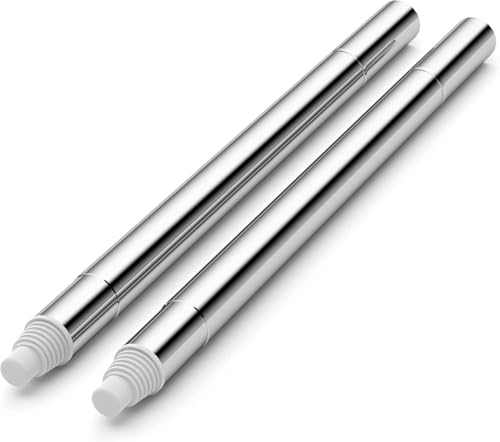 JOYMOOP Verlängerungsstangen für Mopp-Griff, zum Verlängern von flachen Mopp, verstellbare Stahl-Mopp-Griffstangen, 2 Stück