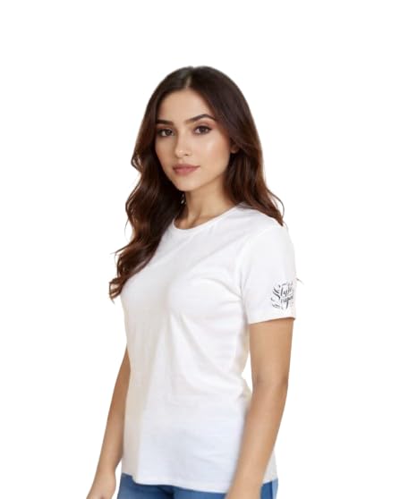 tyyli Classic White T-Shirt for Women, Short Sleeve, Casual Style-picture-43