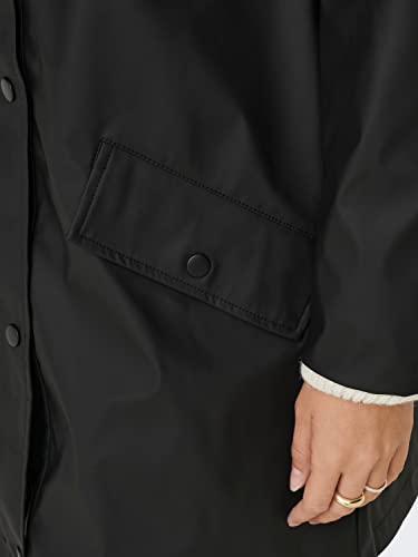 ONLY Damen Regenjacke ONLElisa Regen-Mantel mit Kapuze 15261734 Black S