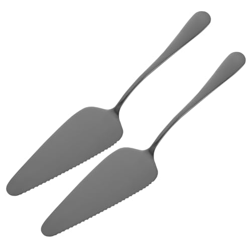 LALADEFIEE 2pcs Stainless Steel Cake Server Coated Pizza and Pastry Shovels Comfortable Grip for Wedding Cakes and Desserts Easy to Clean and Practical