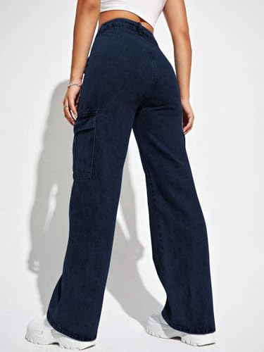 Image of CHKOKKO Women High Rise Denim Solid Regular Fit Jeans