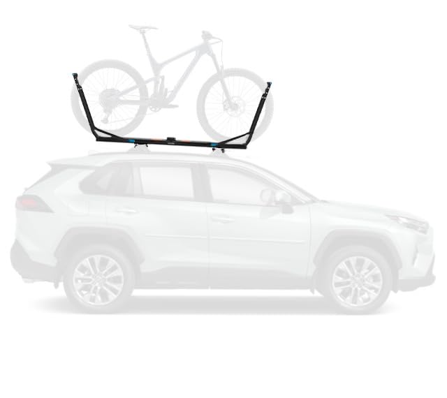 RockyMounts Machten Roof Bike Rack – Upright Mount for Road, Gravel & Mountain Bikes – No Frame Contact – Fits Most Crossbars – Part #12015