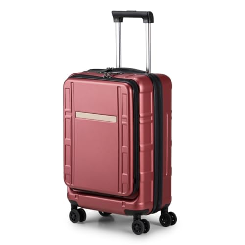 20-inch Front-opening Expandable Suitcase, Suitcase, Luggage, Silicone Handle, Inner Iron and Outer Aluminum Pull Rod, Silent Wheels, Swivel Wheels, TSA Combination Lock, Burgundy