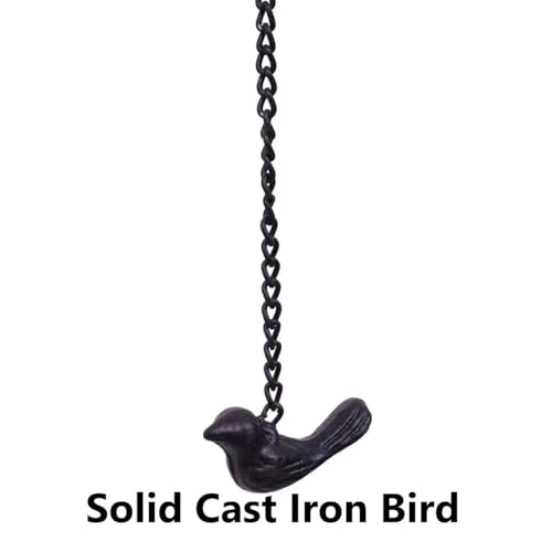 7.9FT (8 Cups) / 9.5FT (10 Cups) / 11.1FT (12 Cups) Rain Chains for Gutters, Rustic Iron Decor with Anti-Rust Coating, Alternative to Traditional Downspouts, Easy to Hang Outside (7.9FT)