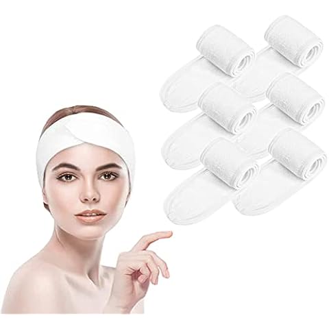 Bangshou 6 Pcs Spa Facial Headband,Makeup Head Wraps for Women,Adjustable Skincare Hair Band for Washing Face,Bath,Sport&Yoga Cover