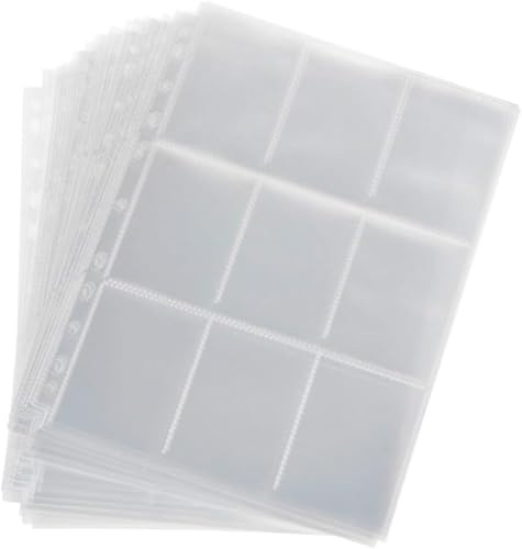 トレカ ファイル カードファイル 2穴・3穴・4穴対応 9ポケットカードシート (透明 両面 10枚入り)